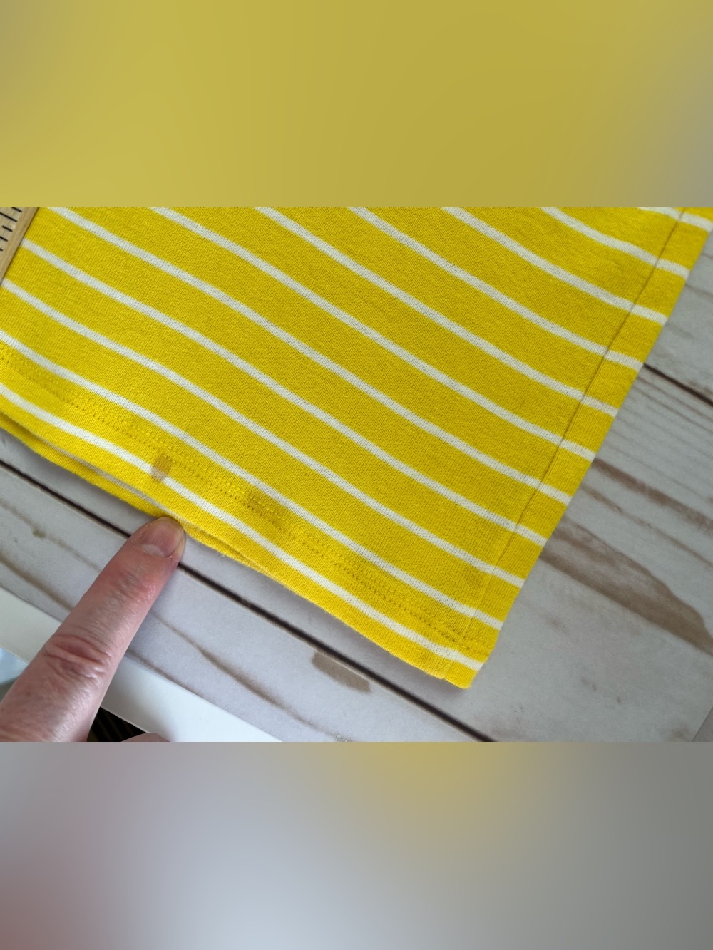 Ann Taylor Yellow & White Striped Scoop Neck Top - Picture 8 of 9